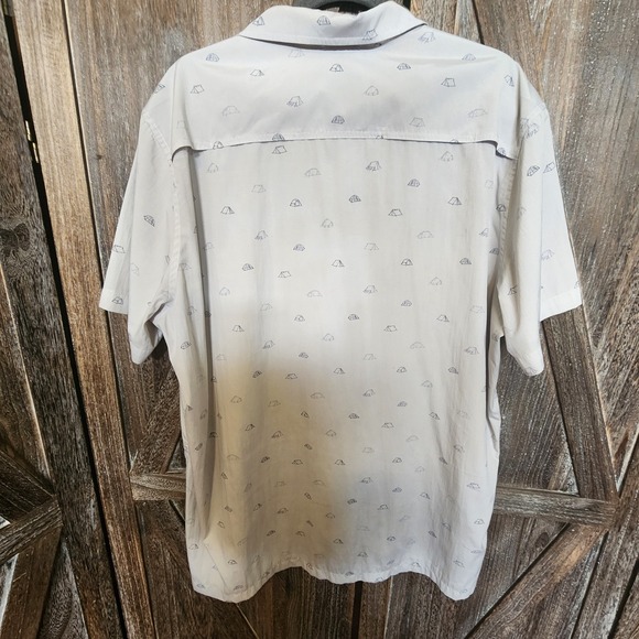 Eddie Bauer Shirt Men's Size TXL Light Gray Tent‎ Print Lightweight Slim Fit - Picture 5 of 11